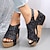 cheap Women&#039;s Sandals-Women&#039;s Wedge Sandals Platform Sandals Bling Bling Shoes Retro Golden Silver Black Shiny Shoes