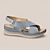 billige Sandaler til kvinder-Dame Mules Wedge-sandaler Komfort Mikrobielt læder Spænde Sort Blå Brun