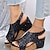 cheap Women&#039;s Sandals-Women&#039;s Wedge Sandals Platform Sandals Bling Bling Shoes Retro Golden Silver Black Shiny Shoes