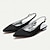 Χαμηλού Κόστους Παπούτσια Γάμου-Γυναικεία Γαμήλια παπούτσια Μεγάλα Μεγέθη Νυφικά Παπούτσια Επίπεδο Τακούνι Τακούνι με λουράκι στη φτέρνα Μυτερή Μύτη Μινιμαλισμός Σατέν Πόρπη Μαύρο Λευκό Κρύσταλλο