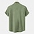 cheap Men&#039;s Graphic Cotton Linen Shirts-Men&#039;s 18.6% Linen 63.2% Polyester 18.2% Cellulose Fiber Recycled Fiber Linen Shirt Coconut Tree Print Short Sleeve Stand Collar Blue, Brown, Green Shirt Outdoor Street Casual