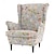 Χαμηλού Κόστους IKEA Καλύμματα-Κάλυμμα καρέκλας με φτερούγες strandmon 100% βαμβακερό με κάλυμμα υποβραχιόνιου φλοράλ καπιτονέ παντόφλες μονοθέσια σειρά ikea