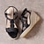 billige Sandaler til kvinder-kvinders kile sandaler platform sandaler sommer ankel strop sko behagelig ferie abrikos sort
