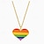 cheap Pride Parade Dec-Pride Moon Rainbow Love Shaped Pendant Necklace Personalized Fashion Simple Homosexual Single Layer Neckchain