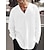 preiswerte Baumwoll-Leinenhemd-Herren Hemd leinenhemd Sommerhemd Strandhemd Schwarz Weiß Rosa Langarm Feste Farbe V Ausschnitt Strasse Täglich Bekleidung Rüschen