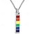 voordelige Prideparade december-roestvrij staal/925 sterling zilveren ketting lgbt gay pride sieraden regenboog hanger ketting cadeau voor mannen/vrouwen