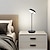 billige Bordlamper-bærbar metall LED bordlampe med svingarm skrivebordslampe, 3-farger berøringssensor kontroll oppladbar bordlampe, 3-nivåers lysstyrke nattbordslampe justerbar svanehals bordlampe nattlys