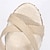 abordables Sandales femme-Sandales compensées pour femmes, sandales à plateforme, bout ouvert, élégantes, tissu de vacances, lanière à la cheville, chaussures de plage d&#039;été, noir et beige