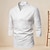 cheap Cotton Linen Shirt-Men&#039;s Shirt Cotton Linen Shirt Casual Shirt Black White Navy Blue Long Sleeve Plain V Neck Summer Casual Daily Clothing Apparel