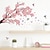 Недорогие Стикеры на стену-Розовые ветки птицы бабочки стикер стены художественные наклейки съемные гостиная спальня кабинет домашний фон декоративные наклейки
