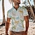 Недорогие мужские рубашки-поло на пуговицах-тропический Цветочные ботанический Муж. На каждый день 3D С принтом поло для гольфа на открытом воздухе На каждый день Уличная одежда Полиэстер С короткими рукавами Отложной Футболки поло Синий