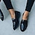 billiga Lätta damskor-Dam Loafers Klassiska loafers Dagligen Ensfärgat Blockera hälen Rundtå Vintage Ledigt Promenad PU Loafers Svart