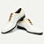 رخيصةأون أحذية كلاسيكية رسمية-رجالي البس حذائك جلد جلد البقر الإيطالي المحبب بالكامل مريح ضد الزحلقة دانتيل أبيض بني