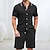 baratos Conjuntos de camisas básicas masculinas-Masculino Pólo Polo de malha Camisa de golfe Manga Curta Lapela Verão Cor Sólida / Simples Preto Azul Marinho Escuro Caqui Top Tee para Homens