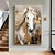 economico Quadri astratti-pittura a olio di cavallo in oro bianco 100% fatto a mano ritratto di cavallo foglia oro animale cavallo pittura acrilico pittura a olio animale pittura astratta di animali pittura moderna