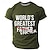 cheap Men&#039;s 3D T-shirts-Father&#039;s Day WORLD&#039;S GREATEST FATER Letter DADA Fashion Athleisure Men&#039;s 3D Print Street Sports Outdoor Tee Black Blue Green Short Sleeve Crew Neck T Shirt Summer Spring Clothing S-3XL