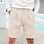 economico pantaloncini di lino-Per uomo Pantaloncini di lino Pantaloncini estivi Pantaloncini da spiaggia Pulsante Tasche Plissettato Liscio Comfort Traspirante Breve Per eventi Da mare Spiaggia Hawaiano Boho Nero Bianco