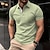 billige klassisk polo-Herre Polo POLO T-skjorte Formell Arbeid Klassisk Kort Erme Mote Moderne Ensfarget / vanlig farge Grunnleggende Vår sommer Normal Eple Grønn Polo