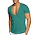preiswerte Lässige T-Shirts für Herren-Herren T Shirt Glatt V Ausschnitt Casual Festtage Kurzarm Bekleidung 100% Baumwolle Sport Modisch Leicht Groß und hoch