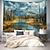 abordables paisaje tapiz-Tapiz colgante de paisaje de montaña y lago, arte de pared, tapiz grande, decoración mural, fotografía, telón de fondo, manta, cortina, decoración para el hogar, dormitorio y sala de estar