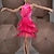 Недорогие Одежда для латинских танцев-Латино Экзотическая танцевальная одежда Латинская танцевальная сальса Платье С кисточками Жен. Выступление На каждый день Без рукавов Чинлон
