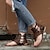 cheap Women&#039;s Sandals-Women&#039;s Sandals Flat Sandals Gladiator Sandals Roman Sandals Outdoor Daily Beach Lace-up Flat Heel Open Toe Faux Leather Elastic Band Black Yellow Brown