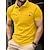cheap Classic Polo-Men&#039;s Golf Shirt Casual Holiday Ribbed Polo Collar Short Sleeve Fashion Basic Solid Color Patchwork Pocket Summer Regular Fit Light Blue Black White Yellow Royal Blue Golf Shirt