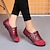 voordelige Damesinstappers &amp; loafers-dames platte loafers met stiksel casual ronde neus schoenen met dubbele gesp comfortabele platte schoenen kunstleer loafer zwart wit rood