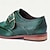 billiga Oxfordskor till damer-kvinnors gröna läder munkband skor klassisk brogue elegant vintage