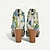 preiswerte Damensandalen-Damen Sandalen Blumen Plattform Blockabsatz Peep Toe Elegant Vintage Leder Reißverschluss Hellblau