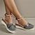 levne Dámské sandály-dámské sandály na klínku sandály na platformě umělá perla motýlí dekor kotník přezka pásek uzavřená špička letní obuv pohodlná obuv