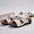 ieftine Sandale de Damă-Pentru femei Sandale Papuci Sandale Platformă Vacanță Călătorie Frunze Piatră Semiprețioasă Pană Vacanță Modă Confortabili Imitație Piele Loafer Negru Alb Rosu