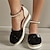 levne Dámské sandály-dámské sandály na klínku sandály na platformě umělá perla motýlí dekor kotník přezka pásek uzavřená špička letní obuv pohodlná obuv