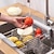 Недорогие Хранение на кухне-1 шт., сливная стойка для кухонной мойки, сливная корзина для овощной мойки, стойка для фильтра для мойки овощей, стойка для хранения посуды для мытья посуды, регулируемая выдвижная сливная стойка,