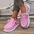 abordables Zapatillas de mujer-Zapatillas planas simples para mujer, zapatos deportivos informales con cordones para exteriores, zapatos bajos ligeros, rosa, negro y blanco
