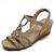 levne Dámské sandály-dámské sandály na klínku boho bohémské otevřené římské letní sandály na platformě hnědá meruňková černá