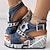 cheap Women&#039;s Sandals-Women&#039;s Wedge Sandals Chain &amp; Rhinestone Decor Sandals Slingback Peep Toe Ankle Strap Buckle Wedge Shoes Summer Beach Platform Sandals