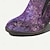 זול נעלי עקב לנשים-בגדי ריקוד נשים עקבים משאבות נעליים בעבודת יד נעלי וינטג&#039; מפלגה יום האהבה פרחוני תחרה עקב קצר בוהן עגולה אלגנטית וינטאג&#039; עור רוכסן סגול