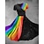 tanie Kostiumy karnawałowe-LGBTQ Tęczowy Sukienka huśtawka Rozkloszowana sukienka Dla dorosłych Damskie Cosplay Parada równości Miesiąc Dumy Bal maskowy Łatwe kostiumy na Halloween