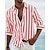 baratos camisa de botão masculina-Homens Camisa Social camisa de botão Camisa casual camisa de verão camisa de praia Preto Vermelho Azul Royal Cinzento Manga Longa Riscas Aberto para a Lateral Havaiana Feriado Botão para baixo Roupa