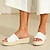 abordables Sandalias de mujer-Mujer Zapatillas Playa de Boho Sandalias con Cuña Alpargata Plataforma Vacaciones Cuero microbiano Negro Blanco