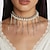 abordables Collares-Collares en capas Perla Artificial Mujer Borla Borlas Boda Gotas Gargantillas Para Boda Fiesta Calle