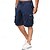 cheap Classic-Men&#039;s Cargo Shorts Sweat Shorts Drawstring Elastic Waist Plain Breathable Soft Casual Weekend Fashion Streetwear Loose Fit Denim Blue Black Micro-elastic