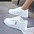 baratos Ténis de mulher-Sapatos de skate branco feminino casual rendas até sapatos ao ar livre confortáveis sapatos de caminhada de cano baixo tênis planos branco azul