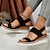 billige Sandaler til kvinder-kvinders wedge platform sandaler ankel spænde strop ferie sko i ferie sommer strand blå sort