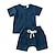 cheap Sets-2 Pieces Toddler Boys T-shirt &amp; Shorts Outfit Solid Color Short Sleeve Set School Fashion Summer Spring 3-7 Years
