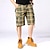 billige Klassisk-Herre Shorts med lommer Shorts Arbejdsshorts Trekking-shorts Knapper Multi lomme Ternet Påførelig Knælængde udendørs Daglig Campering &amp; Vandring Mode Klassisk Grøn Kakifarvet
