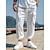 Χαμηλού Κόστους λινό παντελόνι-Ανδρικά Τζόγκκερ Λευκά παντελόνια Παντελόνια Καλοκαίρι παντελόνι Παντελόνι παραλίας Κορδόνι Ελαστική μέση Πολλαπλή τσέπη Σκέτο Άνεση Αναπνέει Causal Καθημερινά Αργίες Μοντέρνα Κλασσικό στυλ
