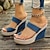 billige Sandaler til kvinner-ensfargede plattformsandaler for kvinner slip-on uformelle tåløkke sommersklier sklisikre strandskier
