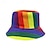 cheap Pride Parade Dec-LGBT Rainbow Fisherman Hat Adult Sunshade Flat Top Hat Outdoor Outgoing Activities Sunscreen Bowl Hat Decoration